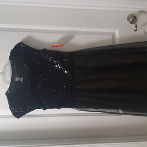 Wonder Nation black/leopard sequin dress girls